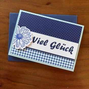 Karte Color Spirit Blue "Viel Glück"
