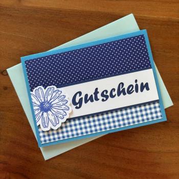Karte Color Spirit Blue "Gutschein"