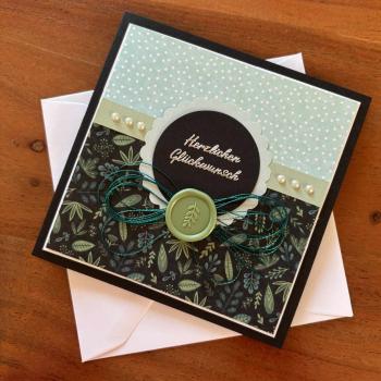 Karte Emerald Whisper "Herzlichen Glückwunsch"