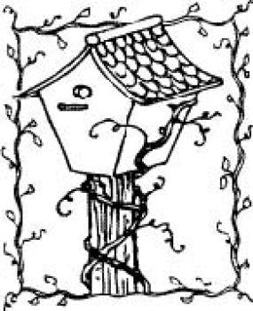 Motivstempel Vogelhaus am Stamm