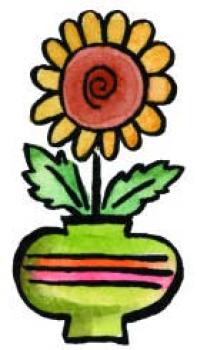 Motivstempel Sonnenblume in Vase