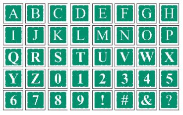 Motivstempelset Block Buchstaben groß
