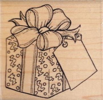 Motivstempel Geschenk mit Anhänger