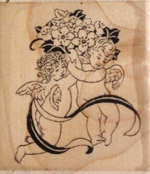 Motivstempel Engel mit Blumen
