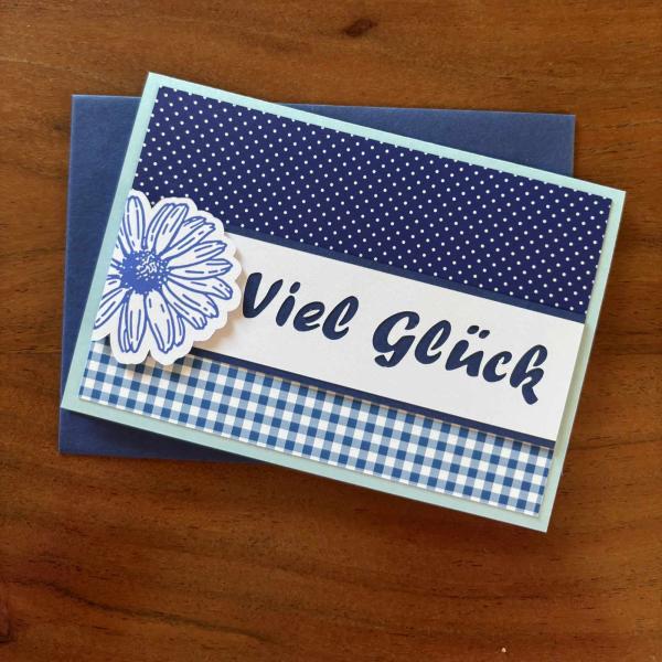 Karte Color Spirit Blue "Viel Glück"