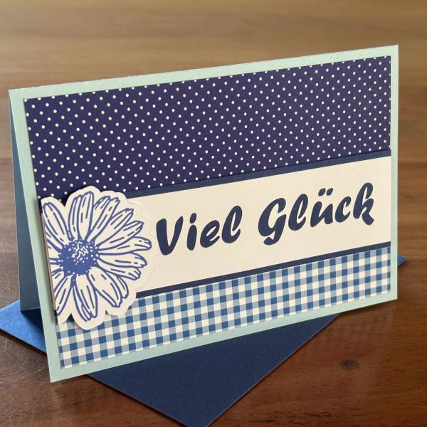Karte Color Spirit Blue "Viel Glück"
