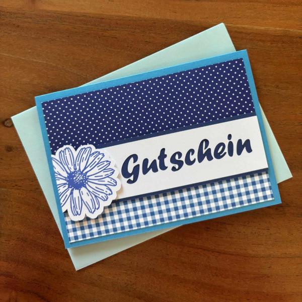 Karte Color Spirit Blue "Gutschein"