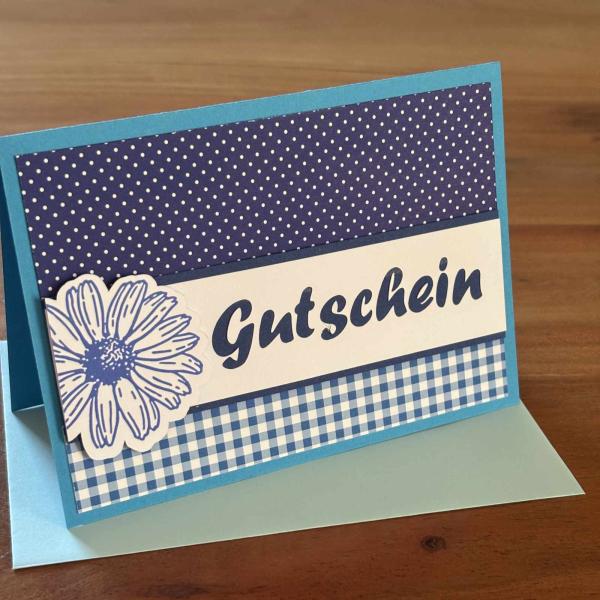 Karte Color Spirit Blue "Gutschein"