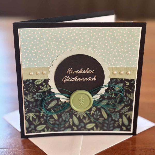 Karte Emerald Whisper "Herzlichen Glückwunsch"