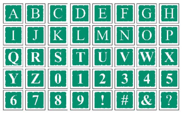 Motivstempelset Block Buchstaben groß