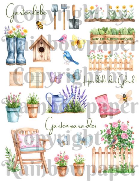 Gartenparadies Stickerset